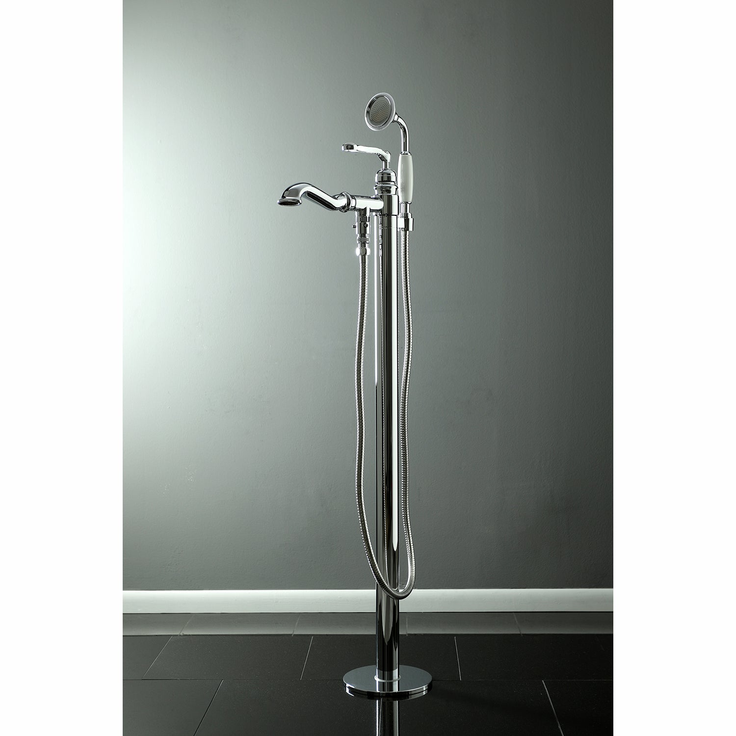 Kingston Brass KS7011RL Royale Freestanding Tub Faucet with Hand Shower, Polished Chrome