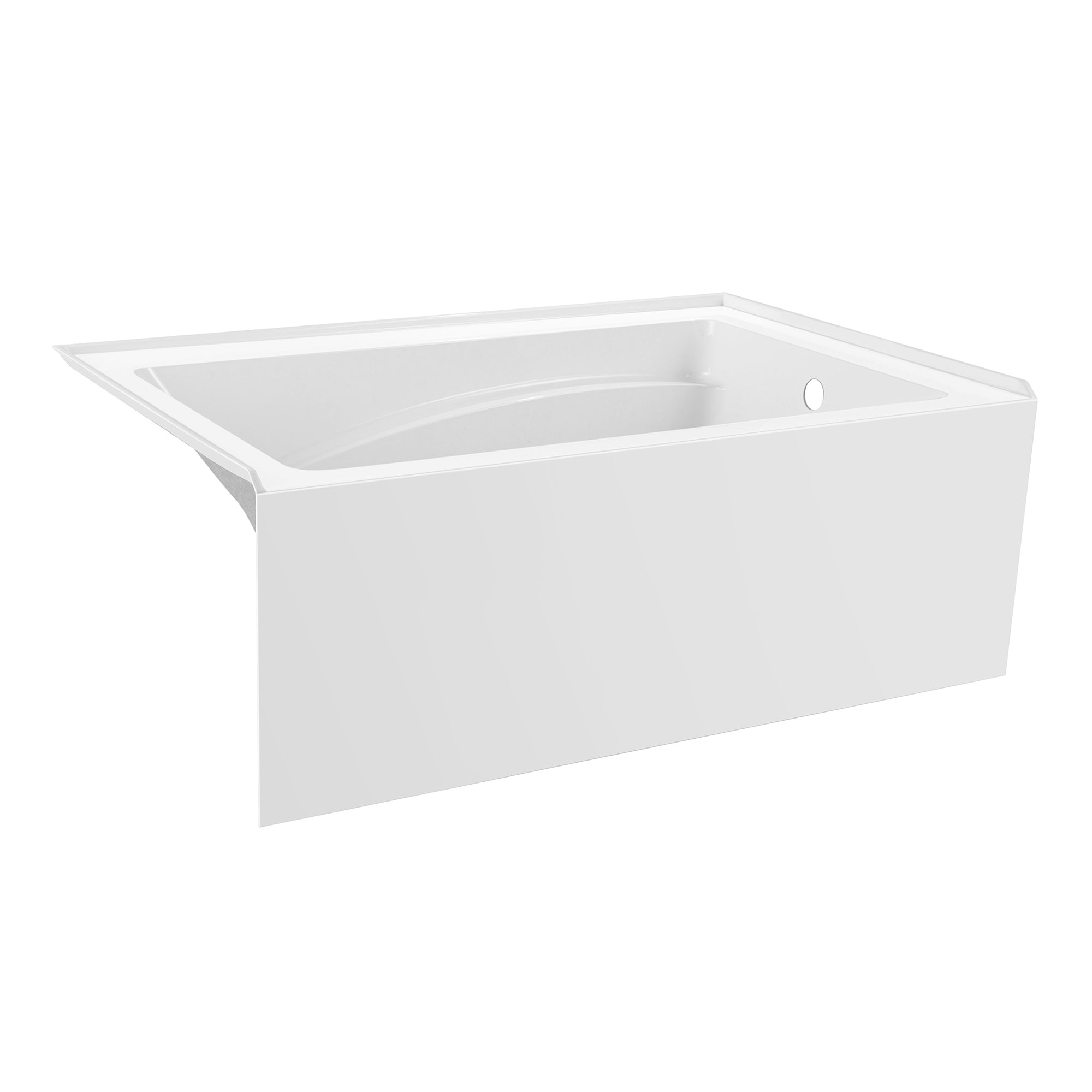 Aqua Eden VTAM5436R22T 54" Acrylic Rectangular 3-Wall Alcove Tub, Right Hand Drain, Glossy White