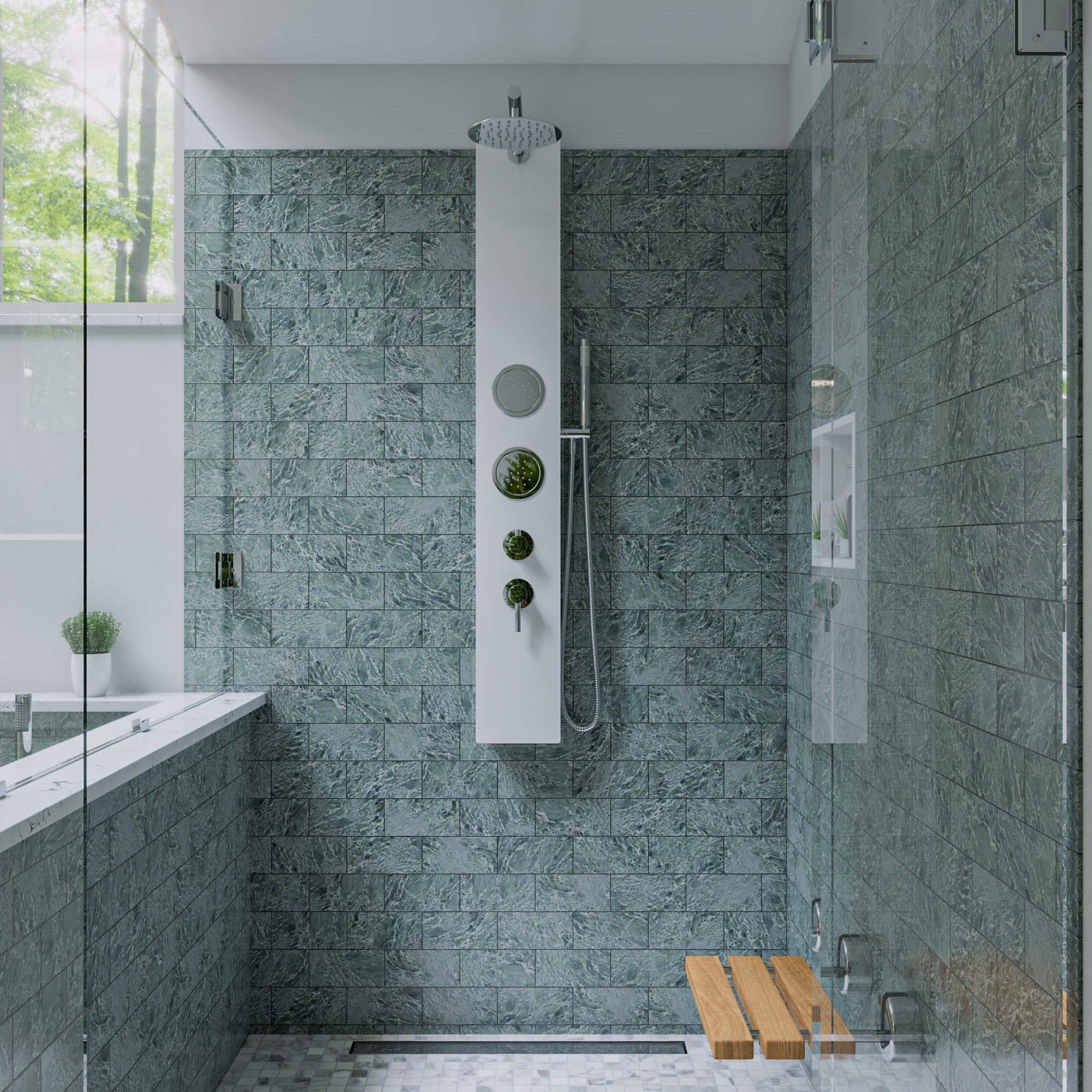 ALFI ABLD32B-PSS 32" Modern Polished Stainless Steel Linear Shower Drain with Solid Cover