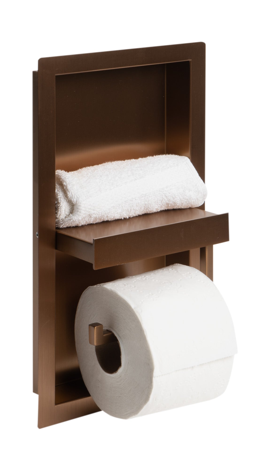 ALFI ABTPNP88-BC Brushed Copper PVD Stainless Steel Recessed Toilet Paper Holder Niche