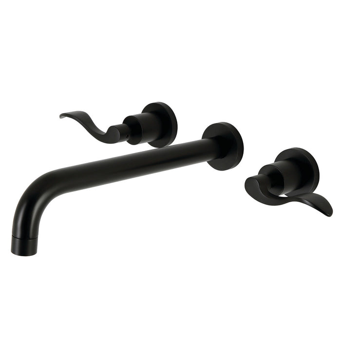 Kingston Brass KS8050DFL NuWave Two-Handle Wall Mount Roman Tub Faucet, Matte Black