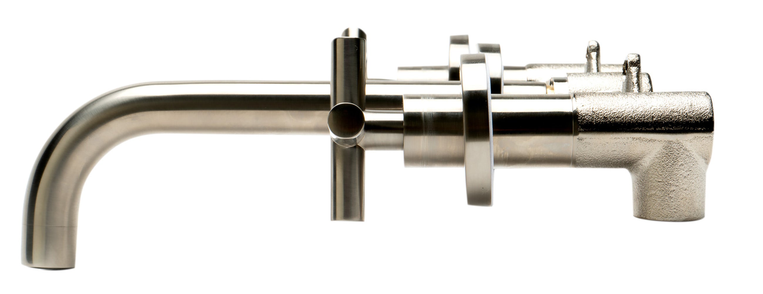 ALFI AB1035-BN Brushed Nickel 8" Widespread Wall-Mounted Cross Handle Faucet