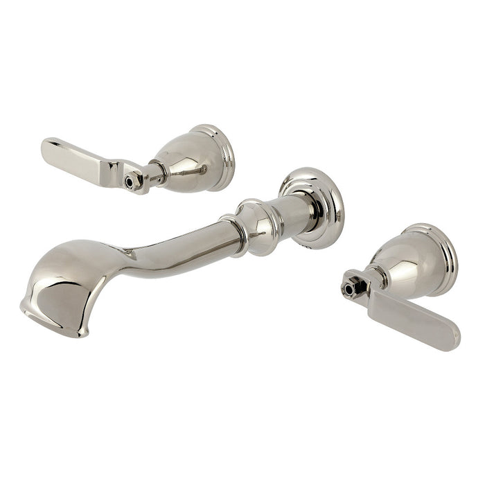 Kingston Brass KS5026KL Hallerbos Two-Handle Wall Mount Roman Tub Faucet, Polished Nickel