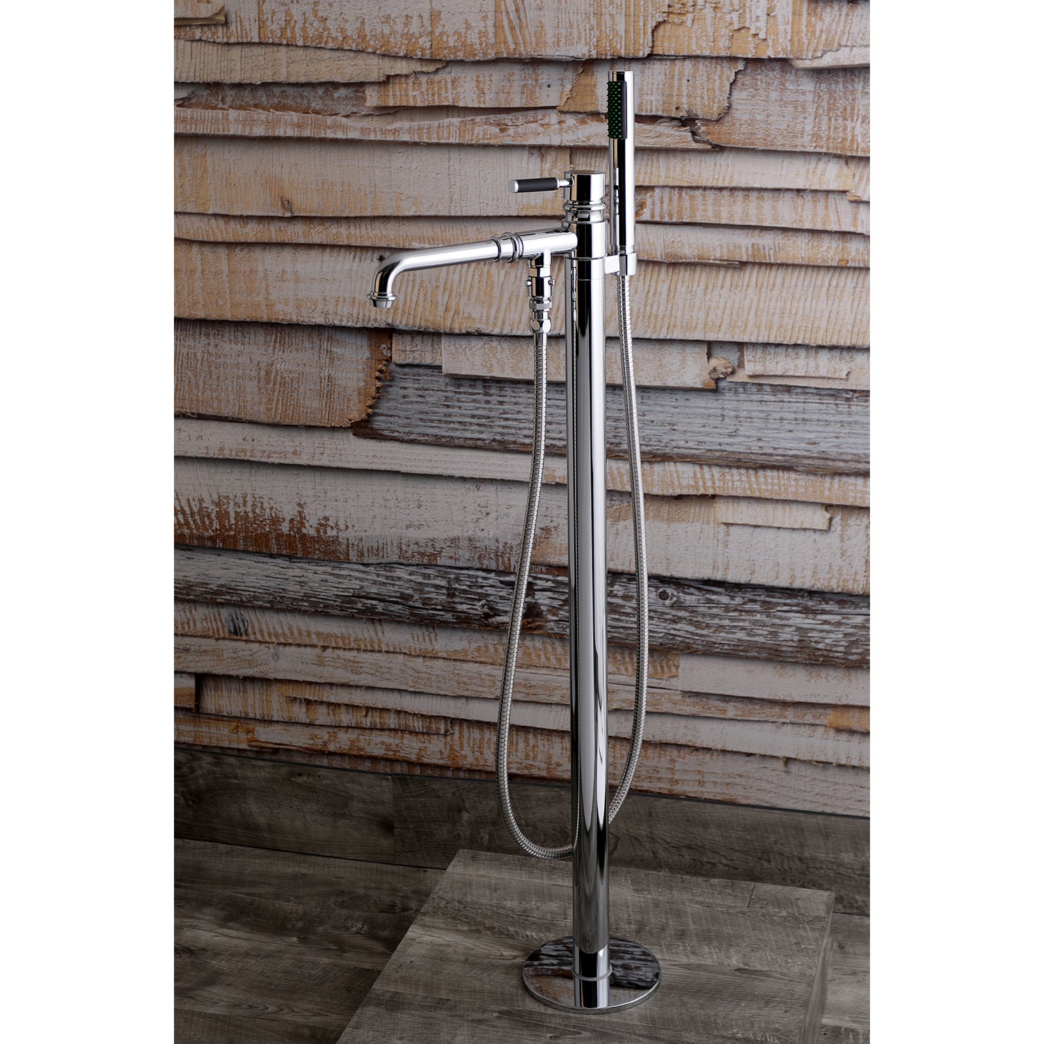 Kingston Brass KS7031DKL Kaiser Freestanding Tub Faucet with Hand Shower, Polished Chrome