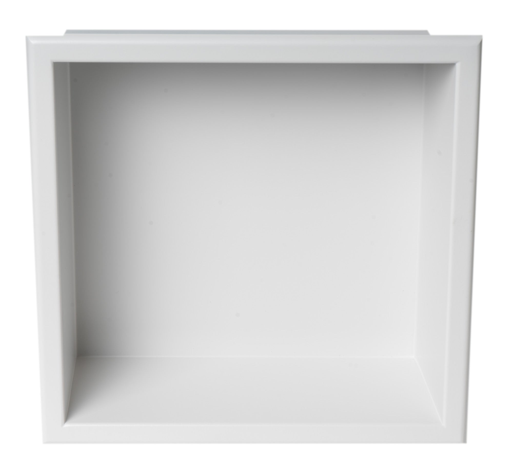 ALFI ABNC1212-W 12" x 12" White Matte Stainless Steel Square Single Shelf Bath Shower Niche