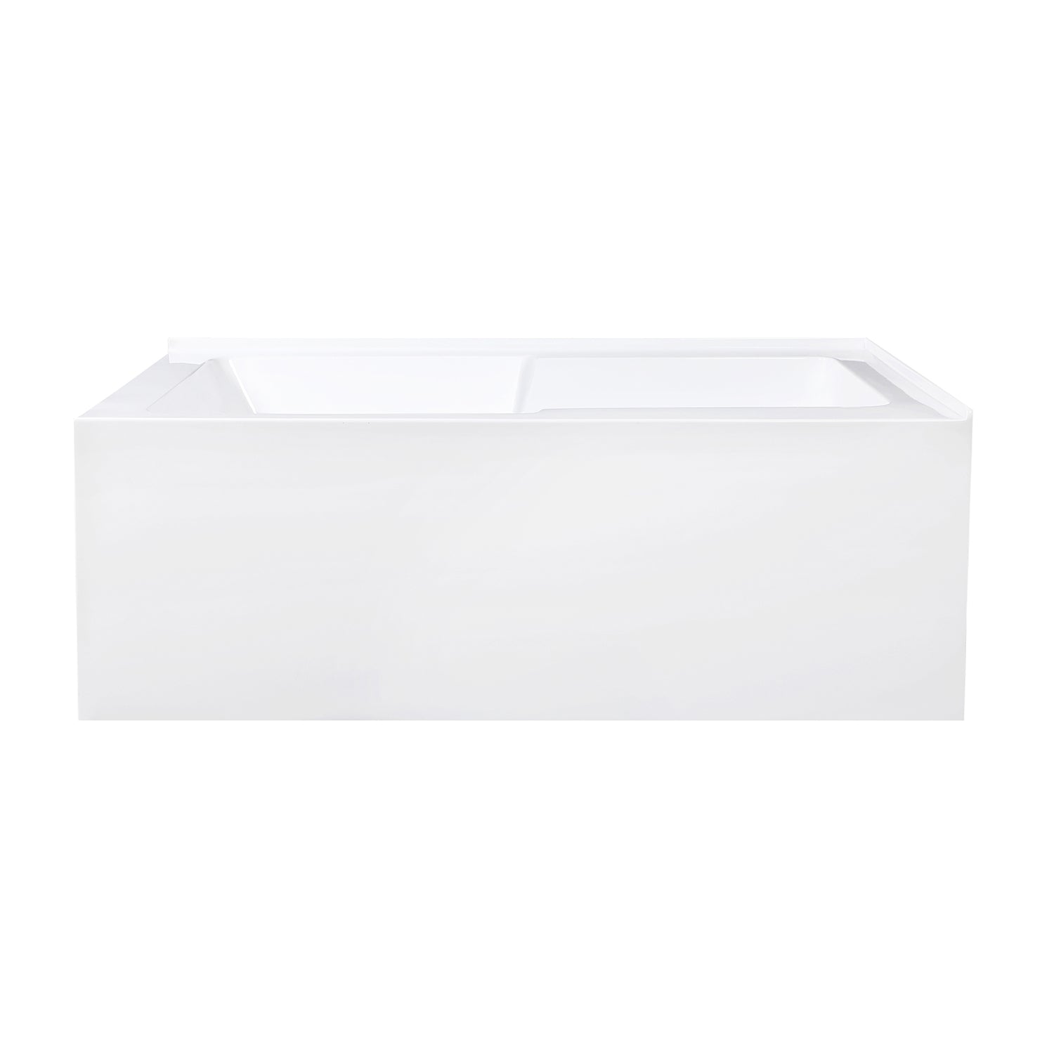 Aqua Eden VTAM6032R22S 60" Acrylic Rectangular 2-Wall Corner Alcove Tub with Corner Apron, Right Hand Drain Hole, Glossy White