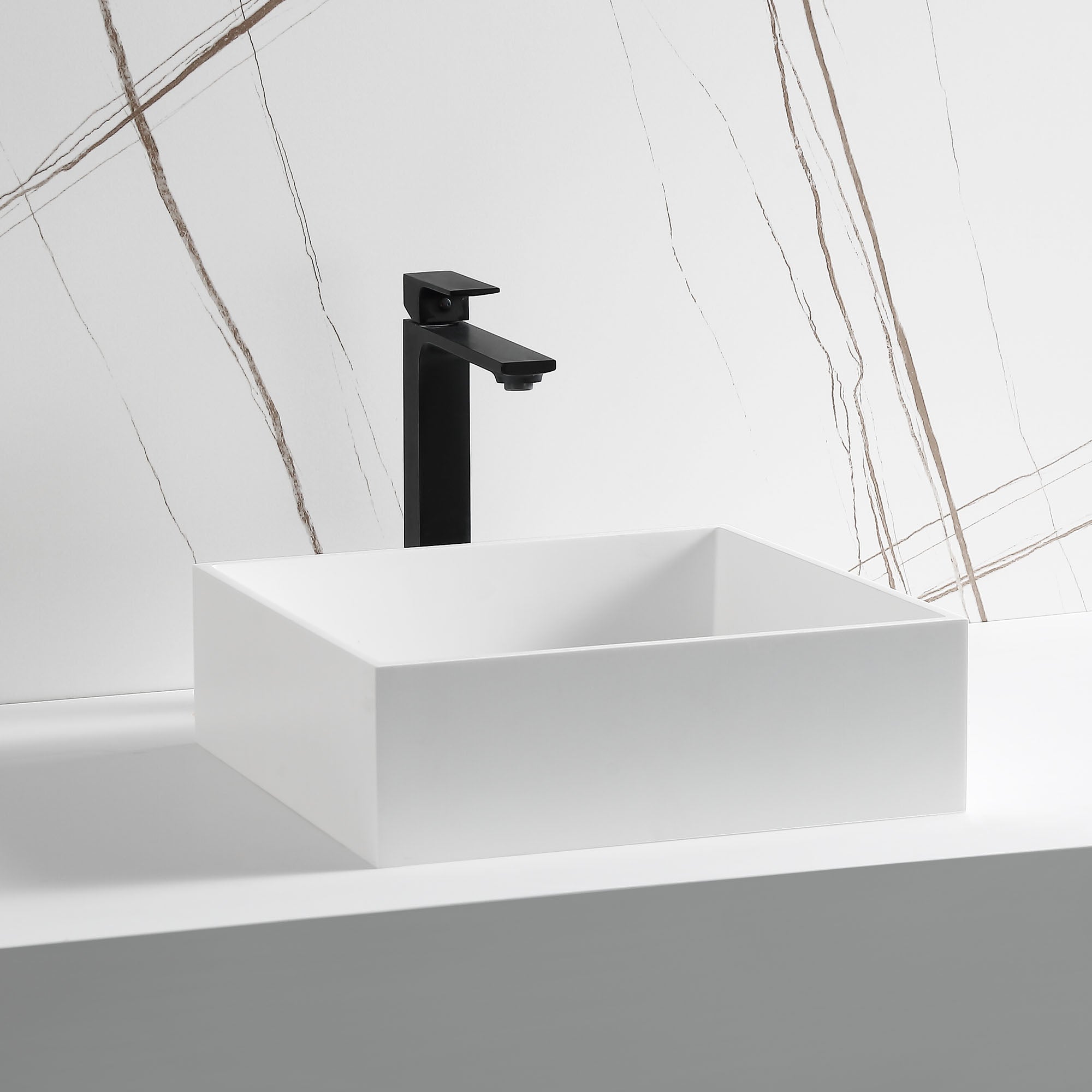 ALFI ABRS14S 14" Square White Matte Solid Surface Resin Sink
