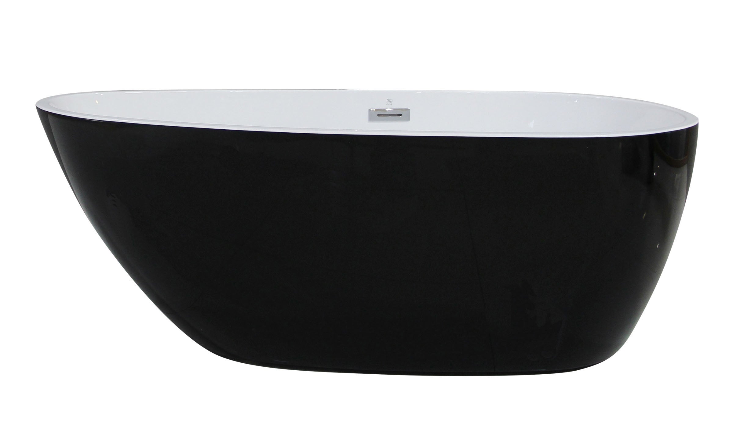 ALFI AB8862 59 inch Black & White Oval Acrylic Free Standing Soaking Bathtub