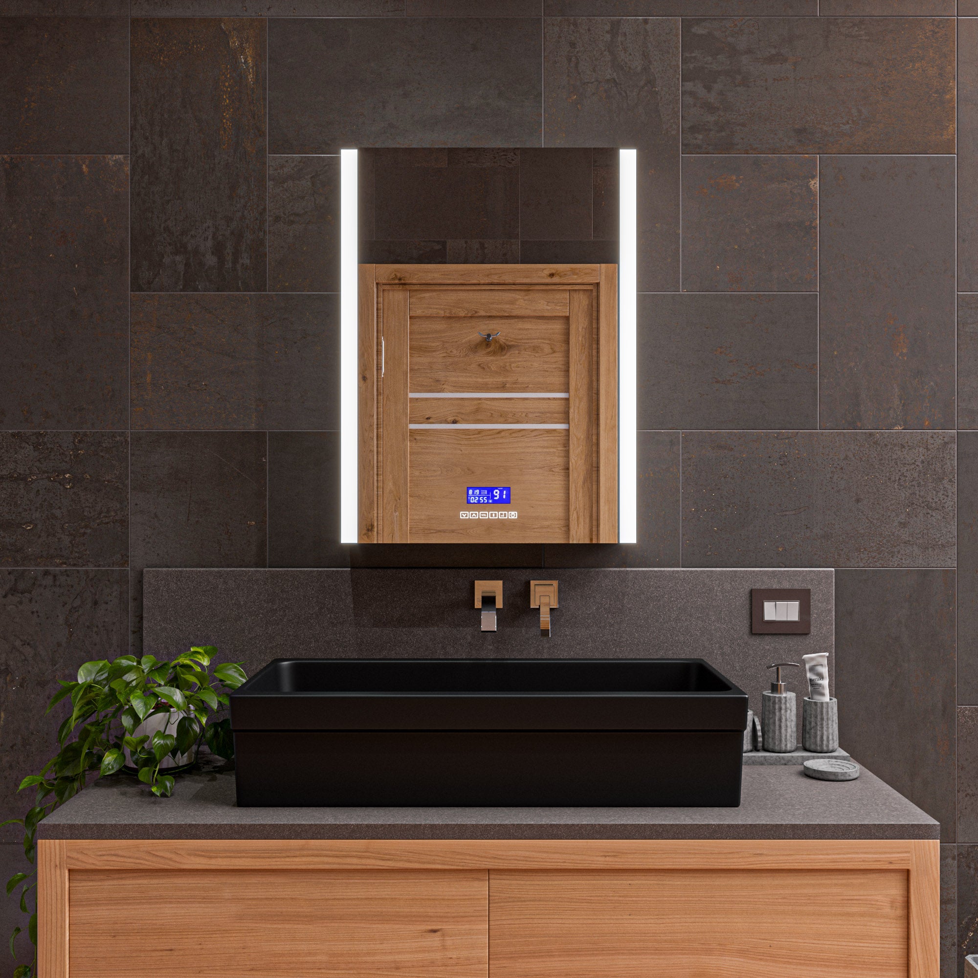 ALFI AB36TRBM 36" Black Matte Above Mount Fireclay Bathroom Trough Sink