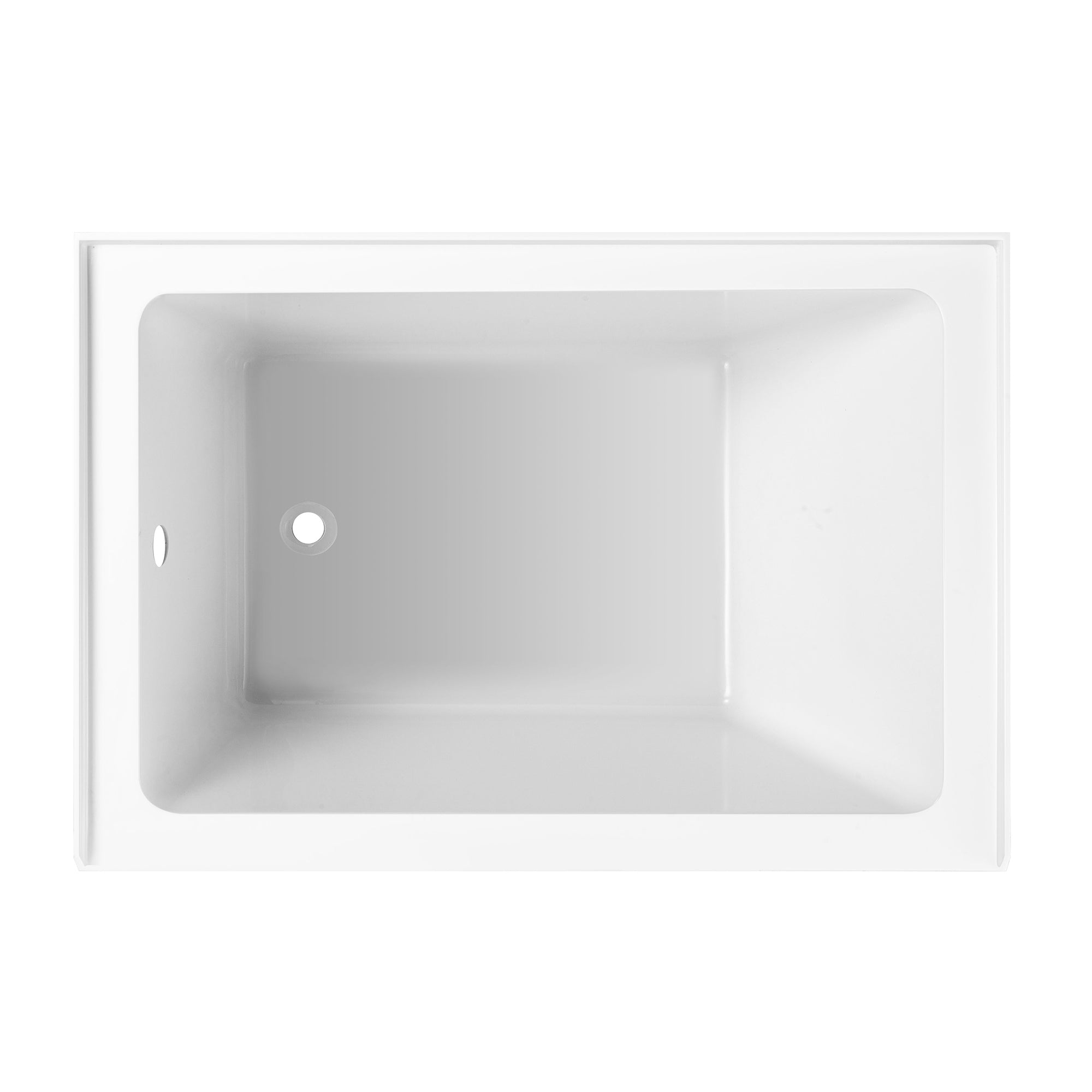 Aqua Eden VTAP4836L22 48" Acrylic Rectangular 3-Wall Alcove Tub, Left Hand Drain, Glossy White