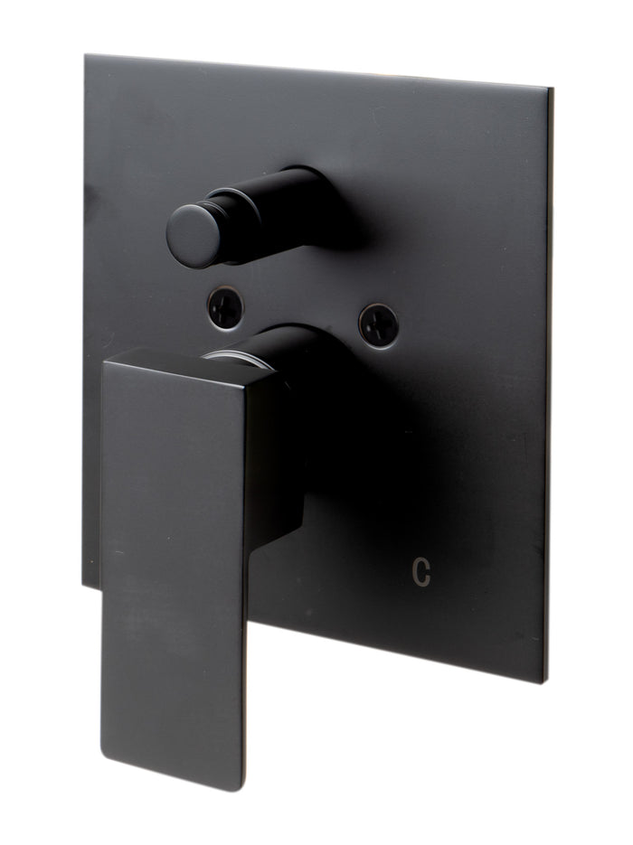 ALFI AB5601-BM Black Matte Shower Valve with Square Lever Handle and Diverter