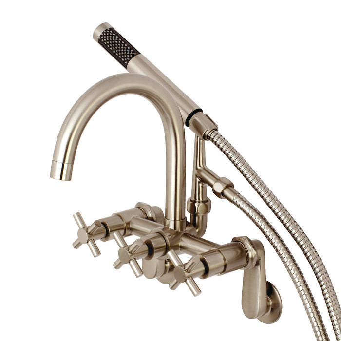 Aqua Vintage AE8158DX Concord 7-Inch Adjustable Wall Mount Tub Faucet, Brushed Nickel