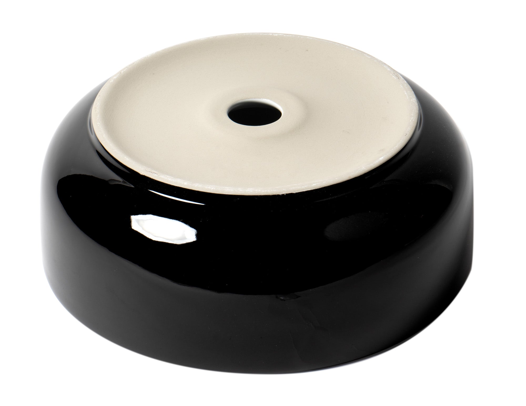 ALFI ABC908 Black & White 15" Round Above Mount Ceramic Sink