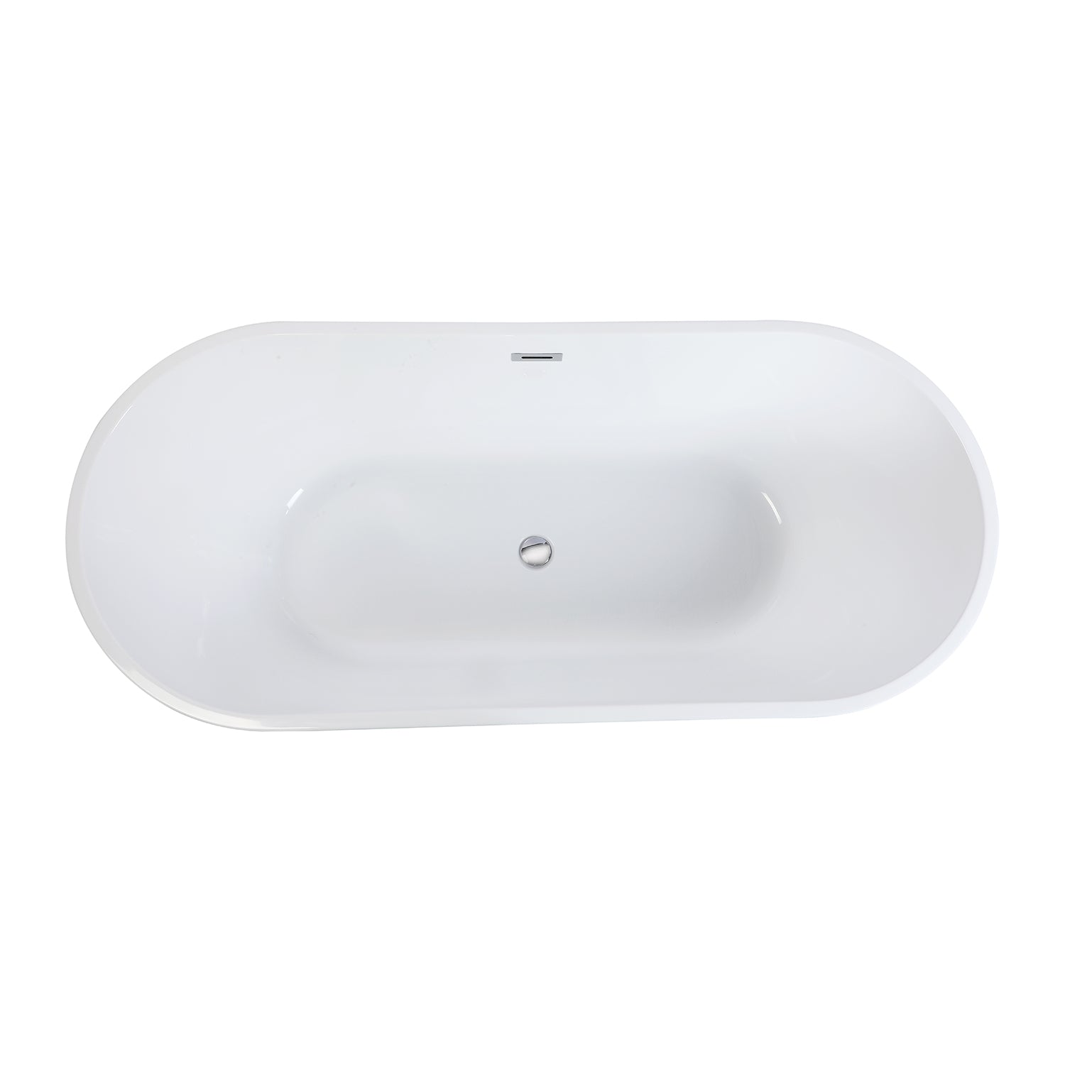 Kingston Brass VTDE713223T 71" Acrylic Oval Double Ended Freestanding Tub with Drain, Glossy White