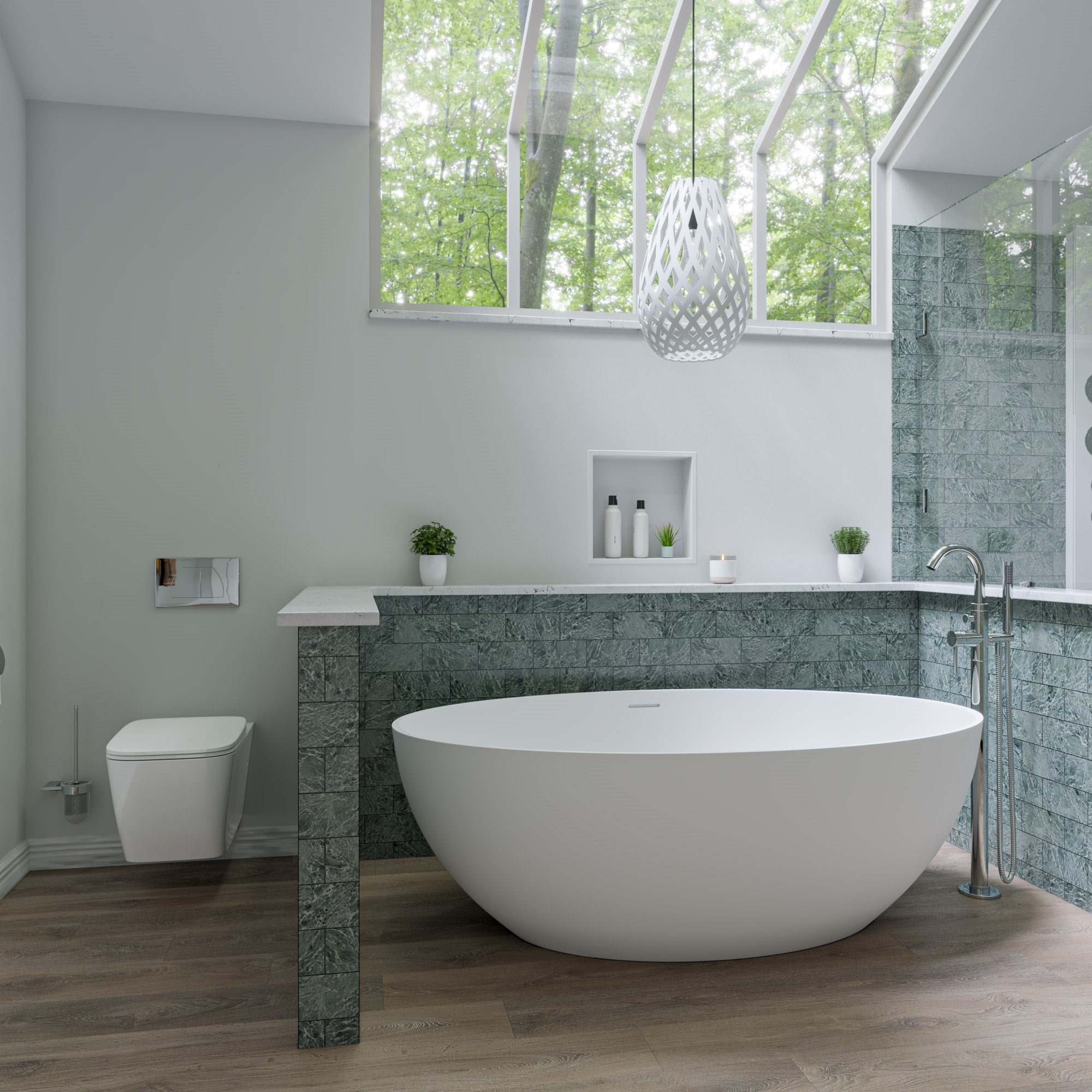 ALFI AB2534-PC Polished Chrome Single Lever Floor Mounted Tub Filler Mixer w Hand Held Shower Head