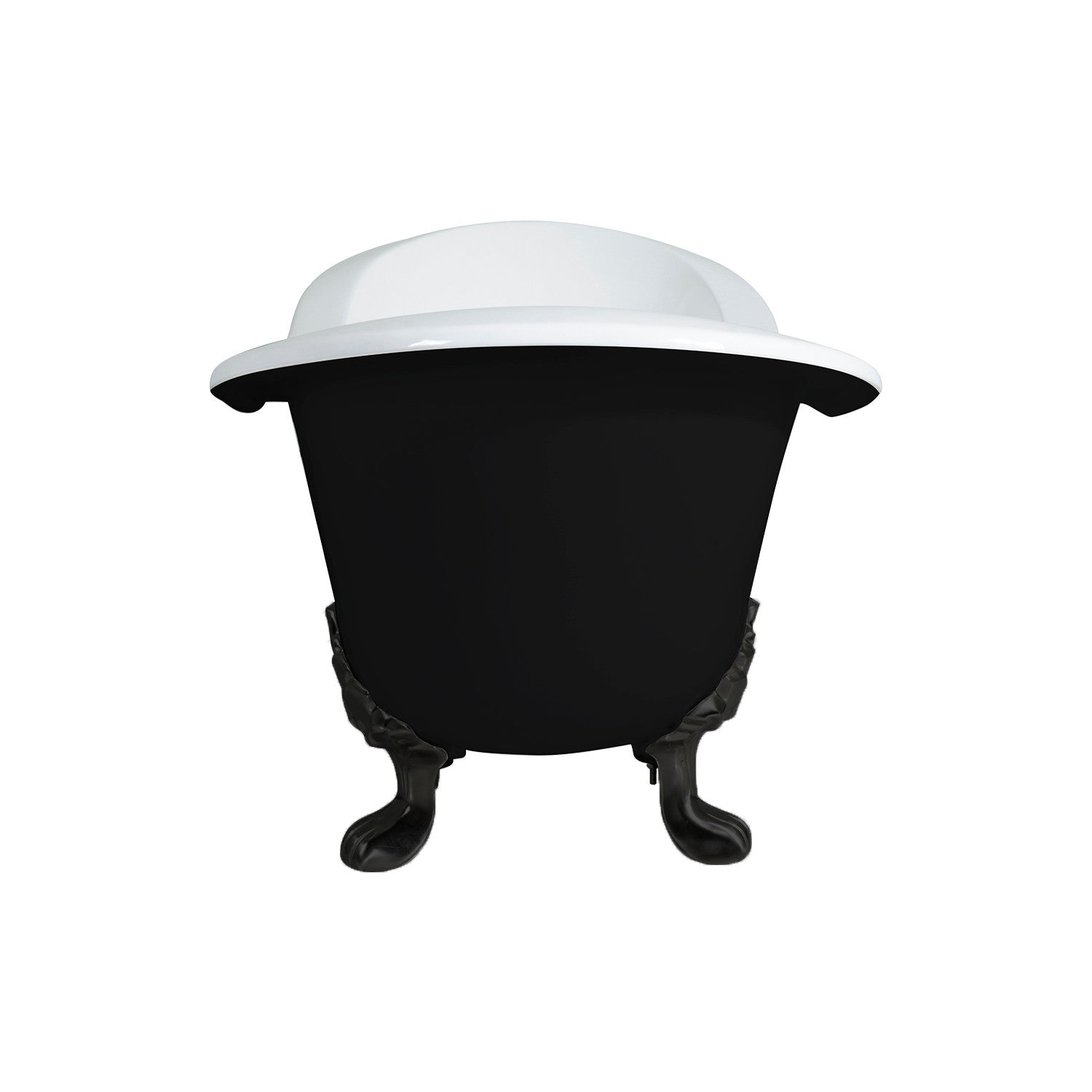 Aqua Eden VBT7D7231NC5 72" Cast Iron Oval Double Slipper Clawfoot Tub (7" Faucet Drillings), Black/White/Oil Rubbed Bronze
