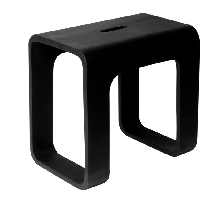 ALFI ABST99BM Black Matte Solid Surface Resin Bathroom / Shower Stool