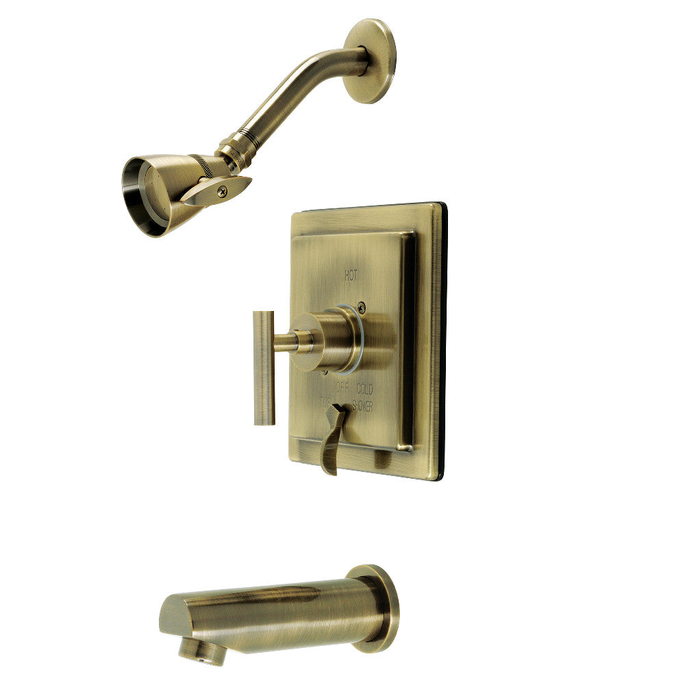 Kingston Brass KB86530CML Manhattan Single-Handle Pressure Balanced Tub and Shower Faucet, Antique Brass