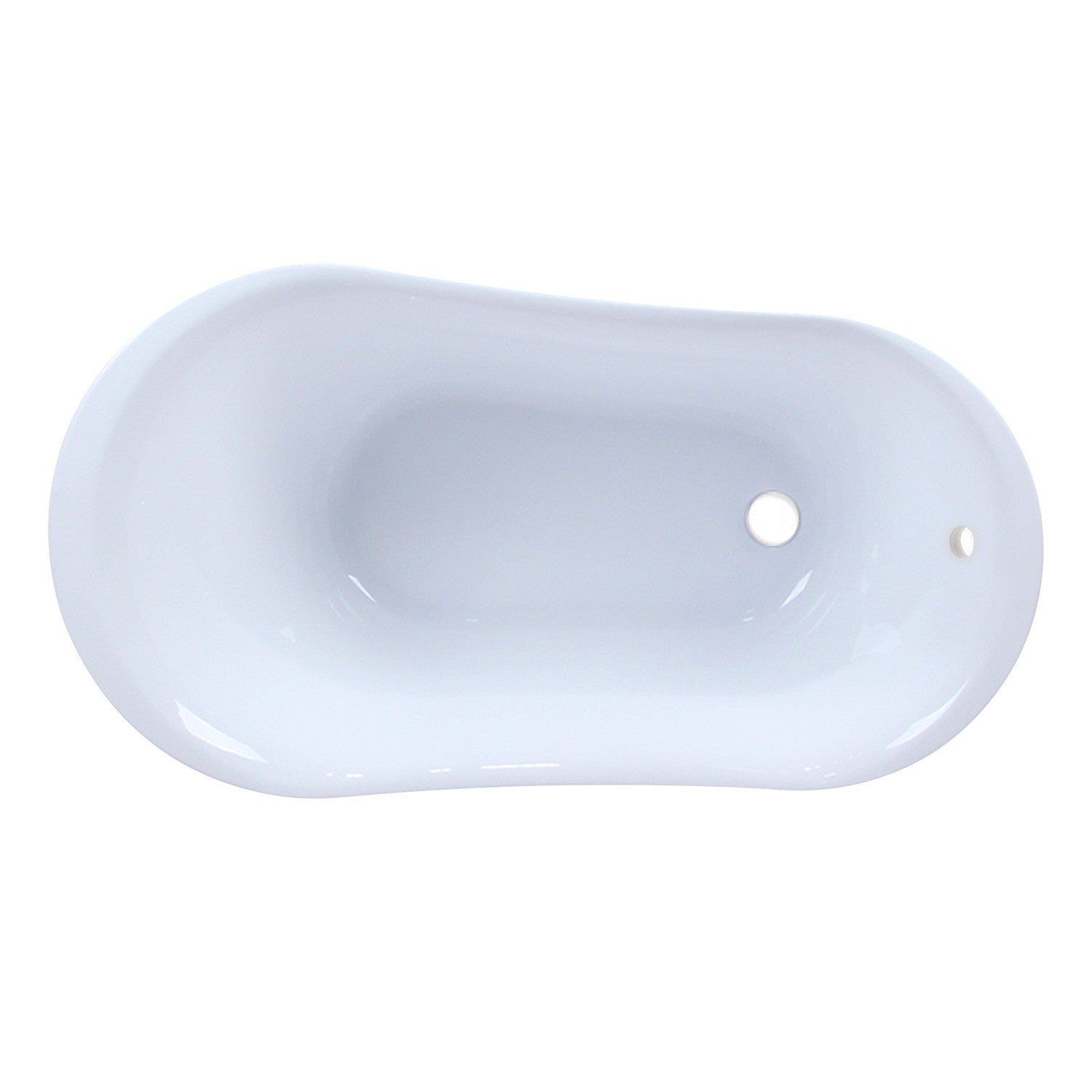 Aqua Eden VTND512824WAC1 51" Acrylic Oval Double Slipper Clawfoot Tub (No Faucet Drillings), Glossy White/Polished Chrome