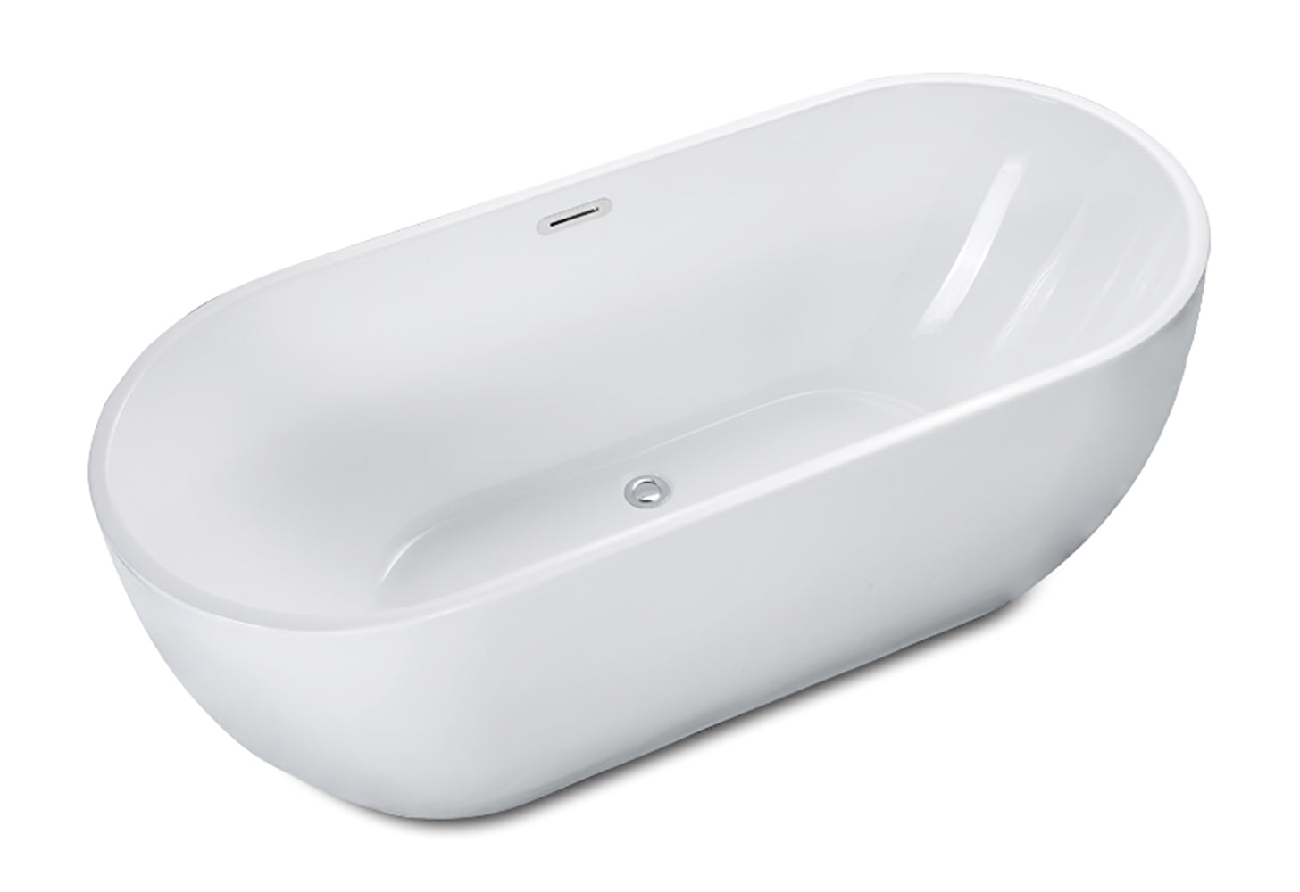 ALFI AB8838 59 inch White Oval Acrylic Free Standing Soaking Bathtub