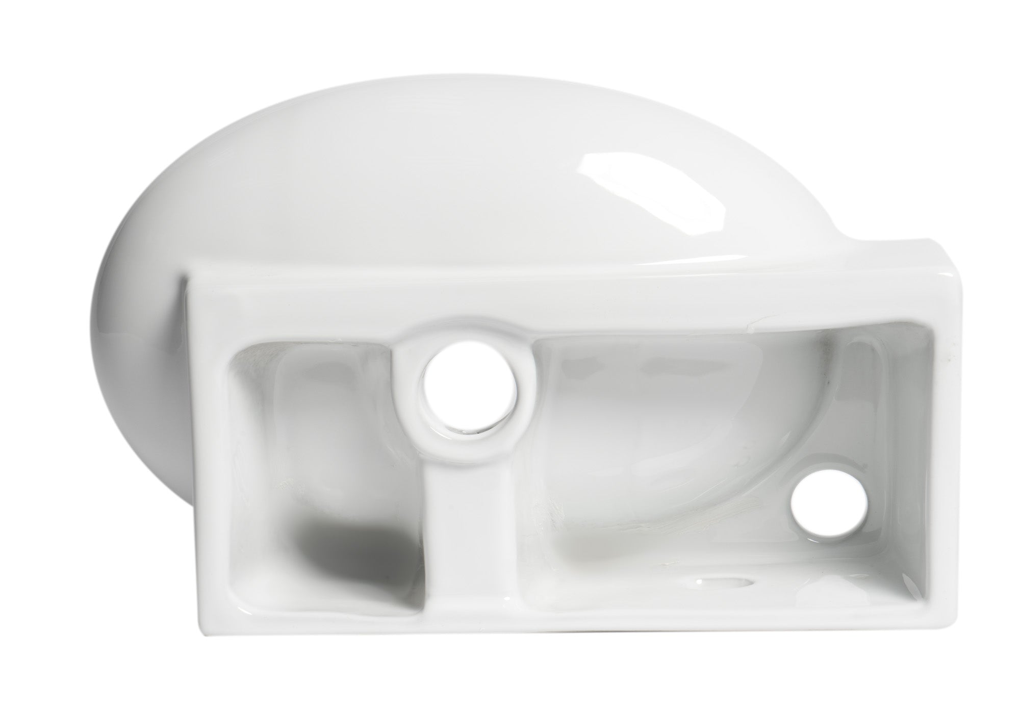 ALFI ABC117 White 17" Small Wall Mounted Ceramic Sink with Faucet Hole