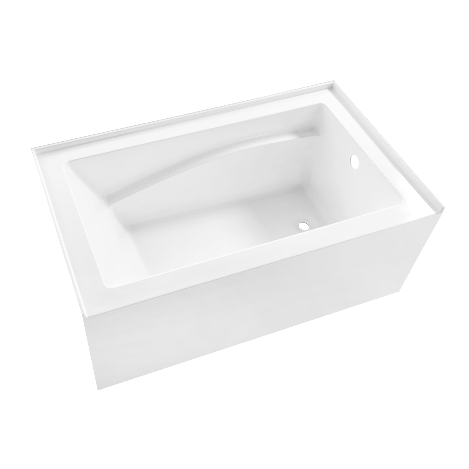 Aqua Eden VTAM5432R22D 54" Acrylic Rectangular 3-Wall Alcove Tub, Right Hand Drain and Anti-Skid Surface, Glossy White