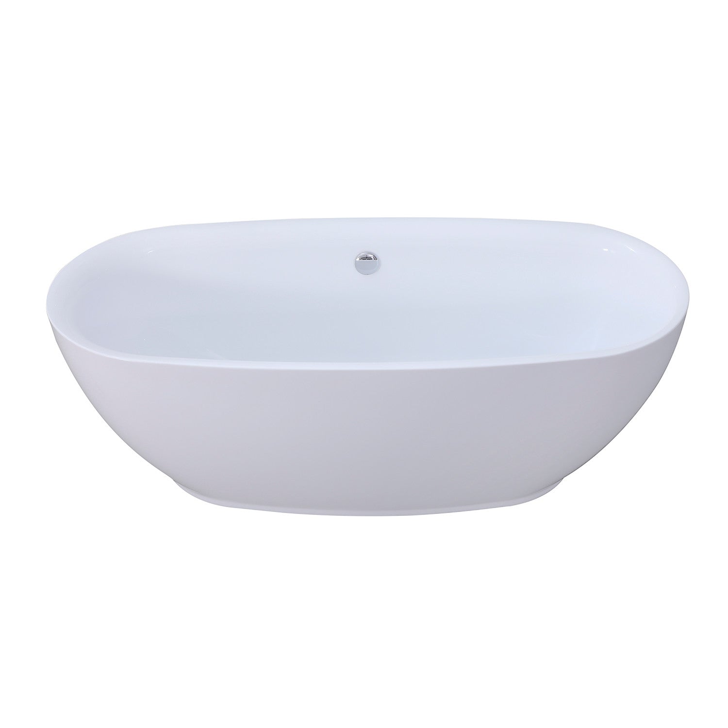 Kingston Brass VTDE673023BA 67" Acrylic Oval Double Ended Freestanding Tub with Drain, Glossy White