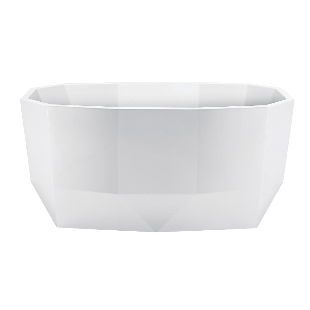 Kingston Brass VTSQ513024 51" Acrylic Oval Double Ended Freestanding Tub with Drain, Glossy White
