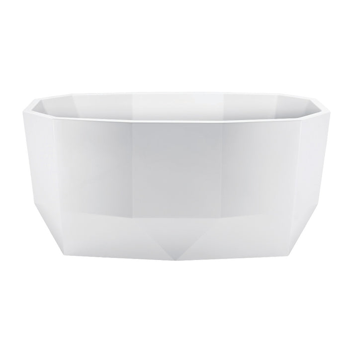 Kingston Brass VTSQ513024 51" Acrylic Oval Double Ended Freestanding Tub with Drain, Glossy White