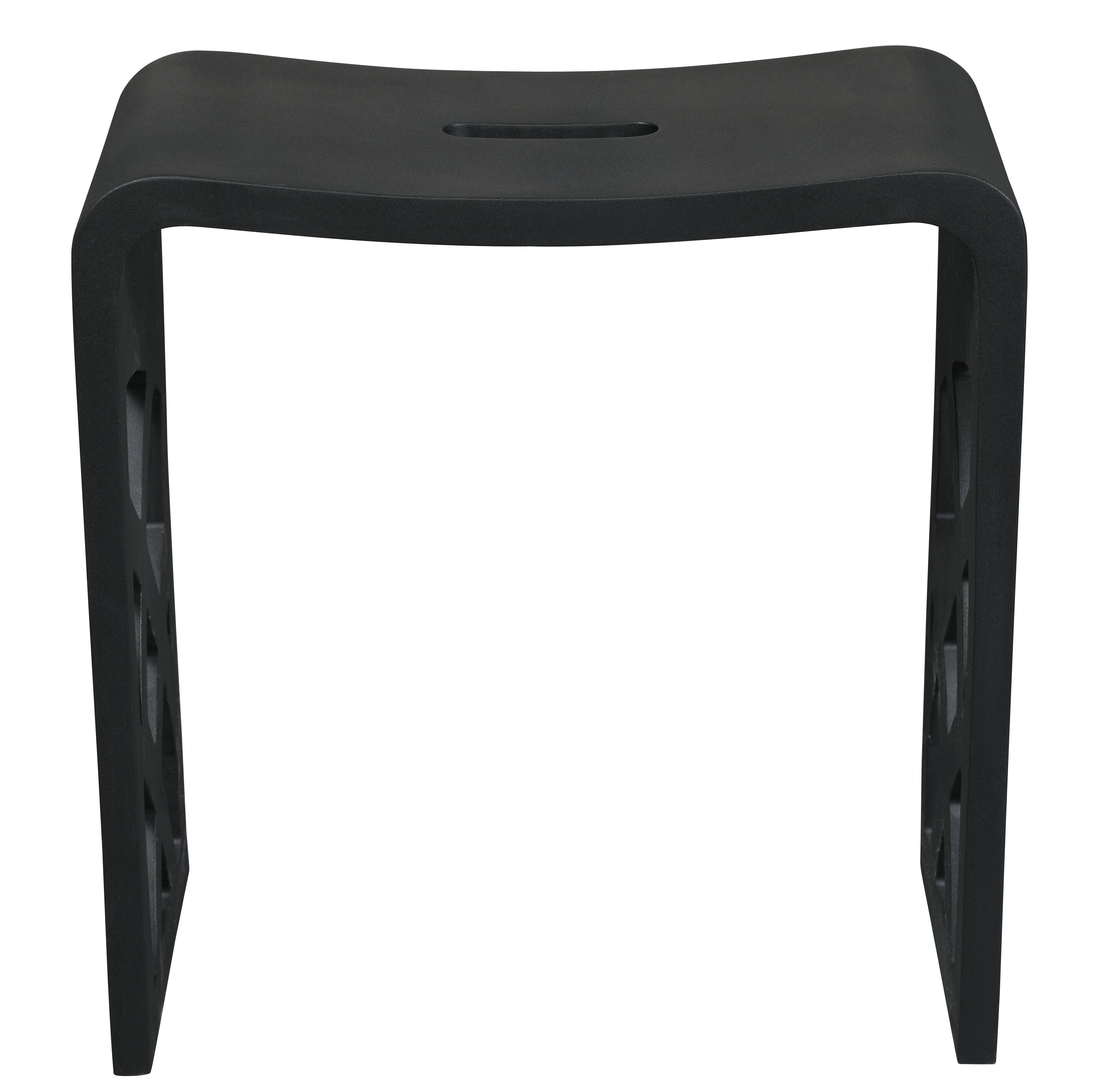 ALFI ABST88BM Black Matte Solid Surface Resin Bathroom / Shower Stool