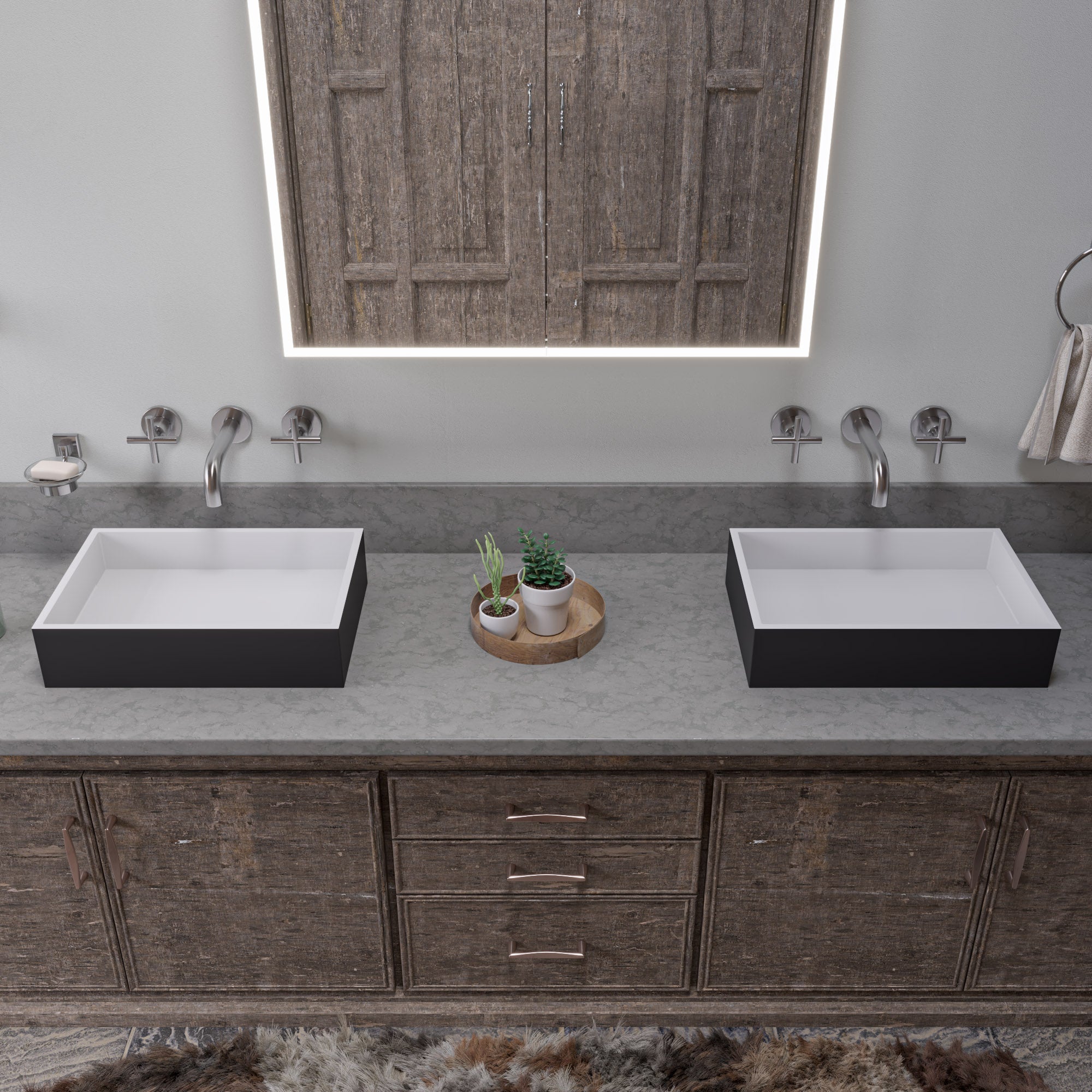 ALFI ABRS2014BM Black Matte 20" x 14" Solid Surface Resin Sink