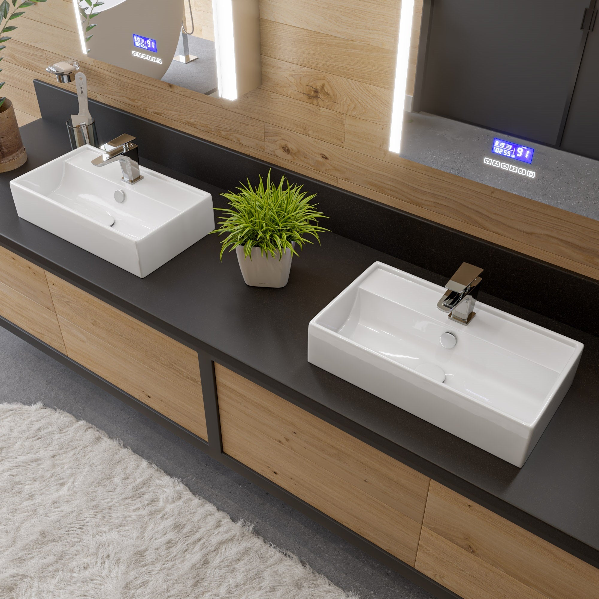 ALFI AB8056-W White Ceramic Mushroom Top Pop Up Drain for Sinks with Overflow