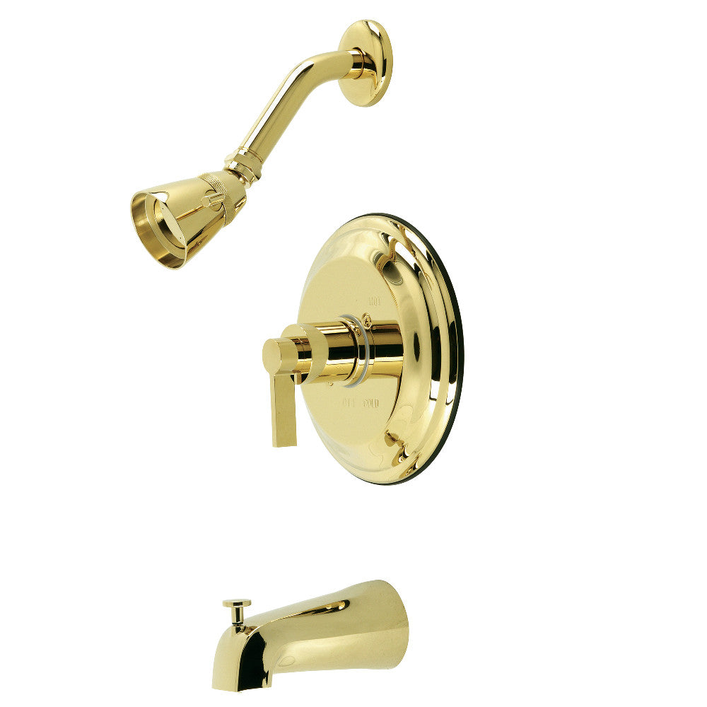 Kingston Brass KB3632NDL NuvoFusion Single-Handle Pressure Balanced Tub and Shower Faucet, Polished Brass