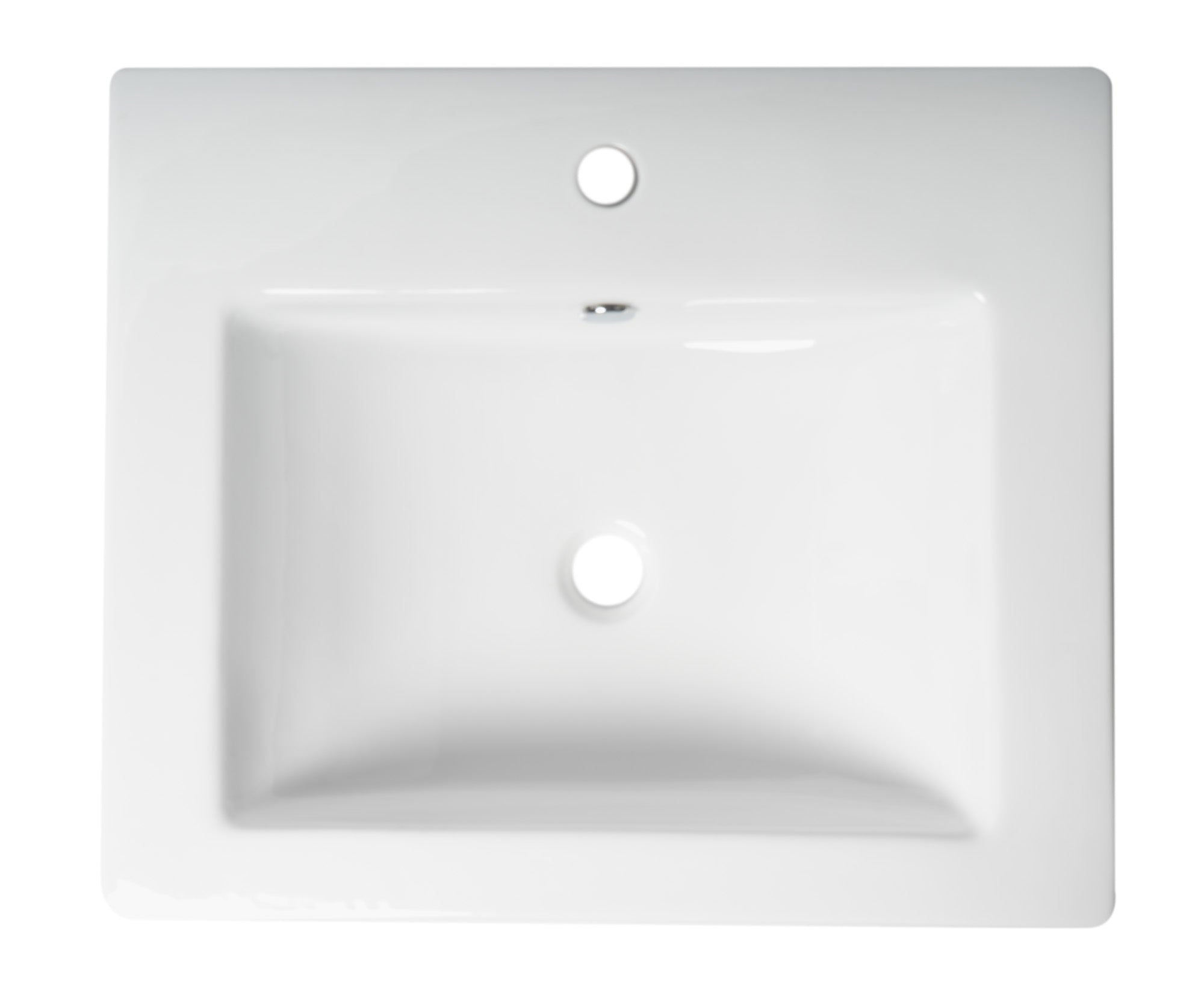 ALFI ABC701 White 24" Rectangular Semi Recessed Ceramic Sink with Faucet Hole
