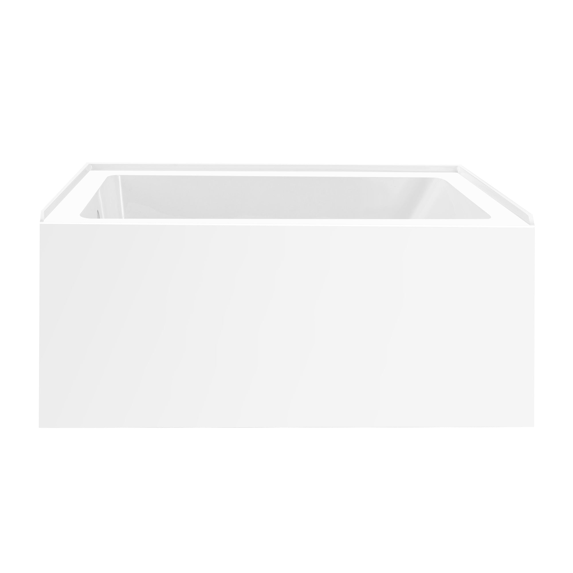 Aqua Eden VTAP4836L22 48" Acrylic Rectangular 3-Wall Alcove Tub, Left Hand Drain, Glossy White