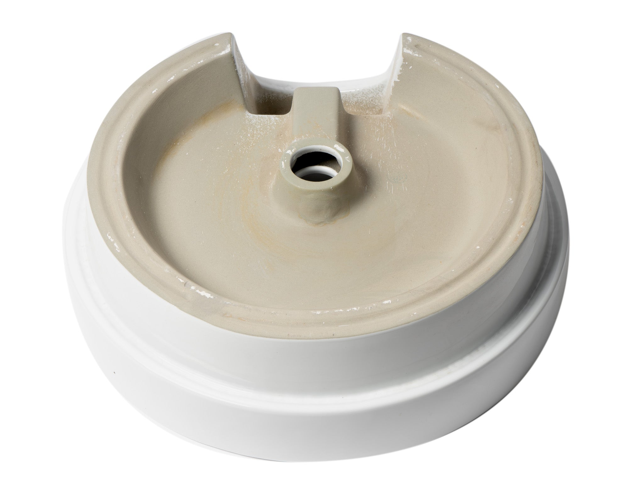 ALFI ABC702 White 19" Round Semi Recessed Ceramic Sink with Faucet Hole