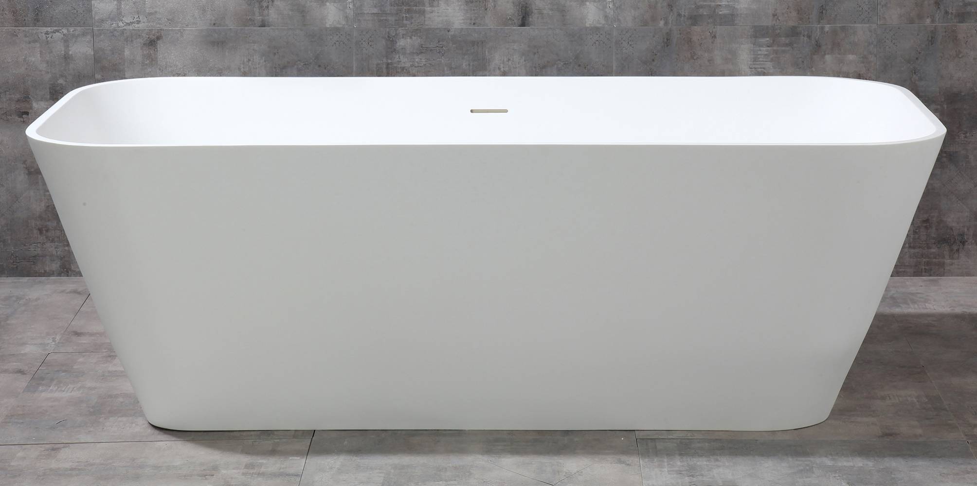 ALFI AB9952 67" White Rectangular Solid Surface Smooth Resin Soaking Bathtub