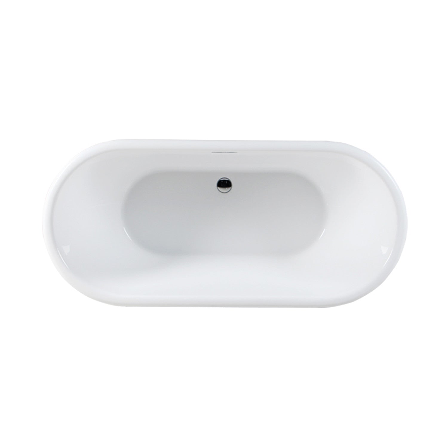 Aqua Eden VTDE713224 71" Acrylic Oval Double Ended Pedestal Tub with Drain (No Faucet Drillings), Glossy White