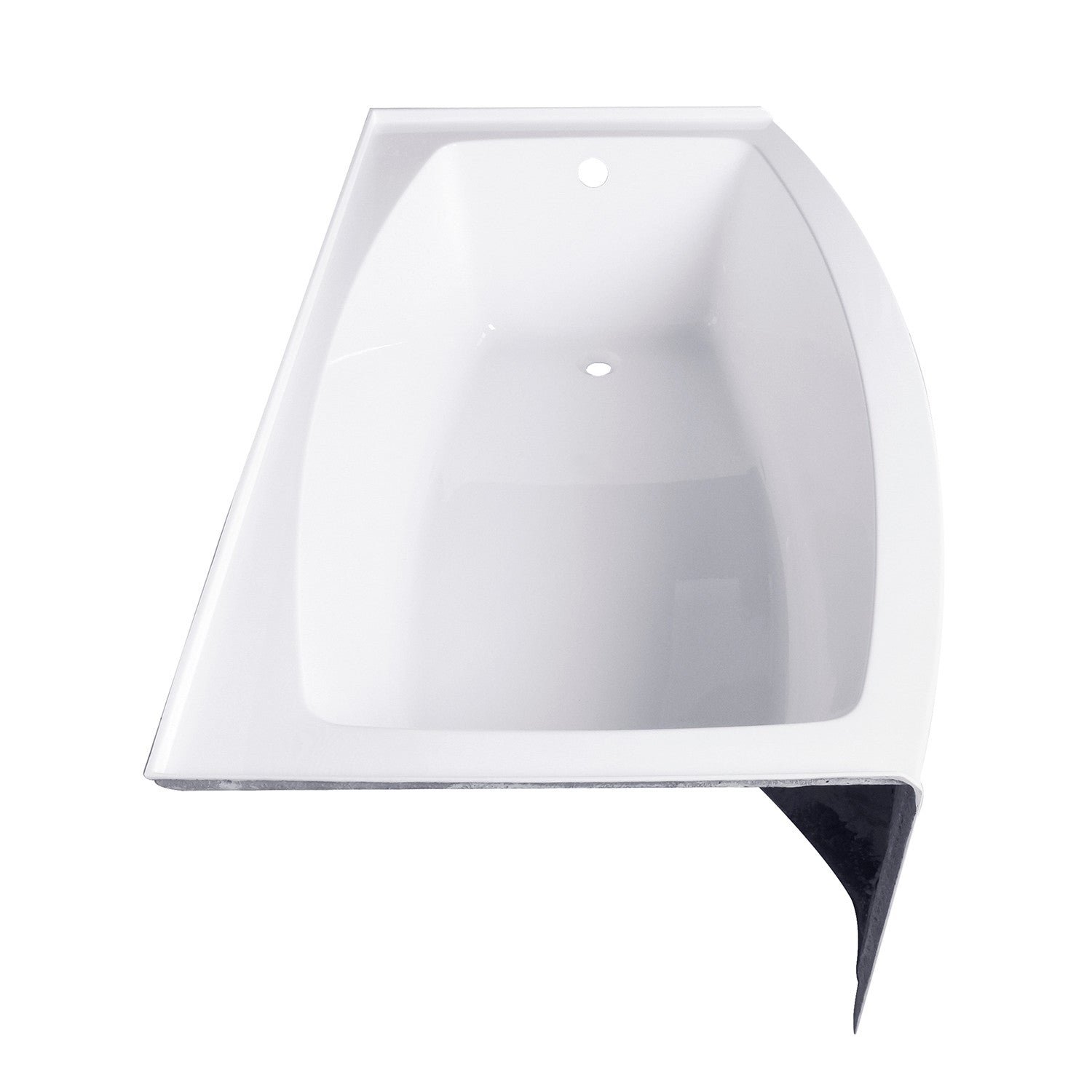 Aqua Eden VTDR663222R 66" Acrylic Curved Rectangular Apron 3-Wall Alcove Tub, Right Hand Drain, Glossy White