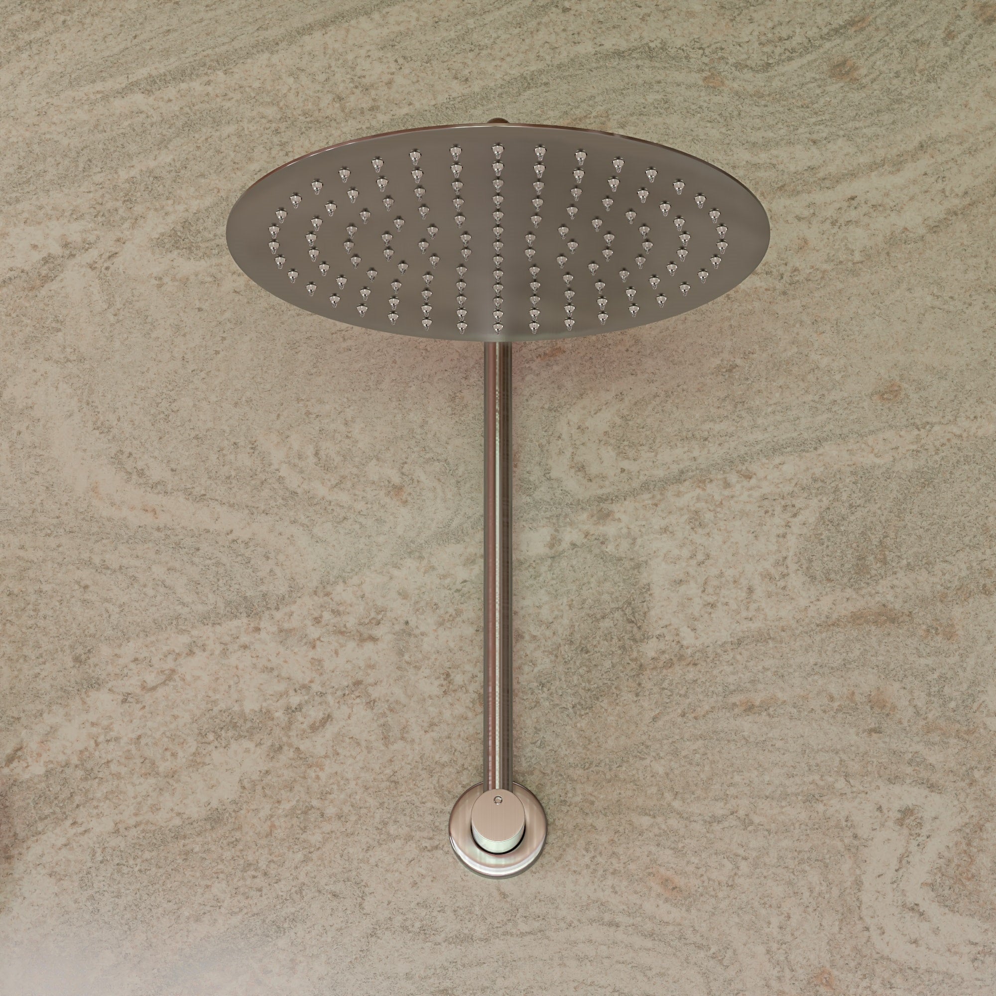 ALFI AB12GRW-BN Brushed Nickel 12" Round Raised Wall Mounted Shower Arm