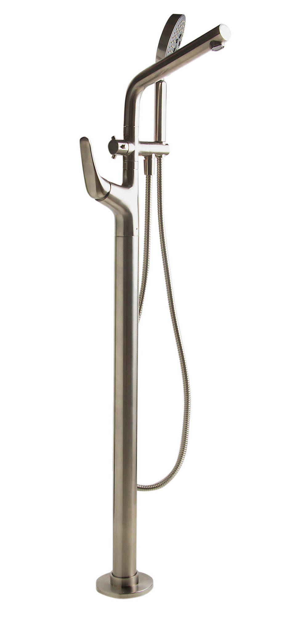 ALFI AB2758-BN Brushed Nickel Floor Mounted Tub Filler + Mixer /w additional Hand Held Shower Head