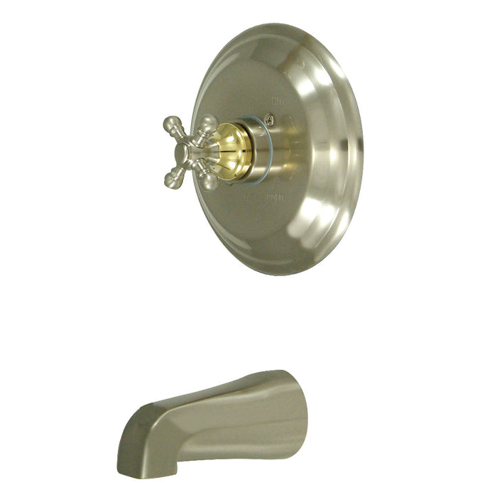 Kingston Brass KB2639BXTO Metropolitan Single-Handle Pressure Balanced Tub Faucet, Brushed Nickel/Polished Brass
