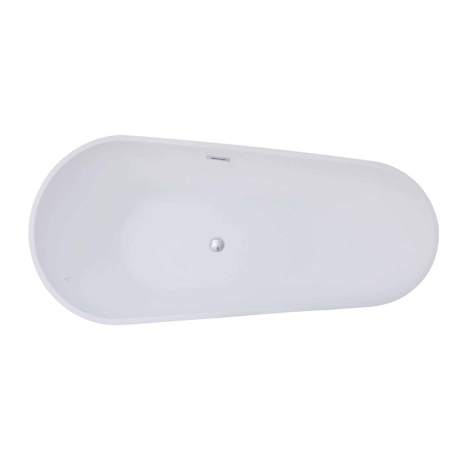 Kingston Brass VTDE693223BA 69" Acrylic Oval Double Ended Freestanding Tub with Drain, Glossy White