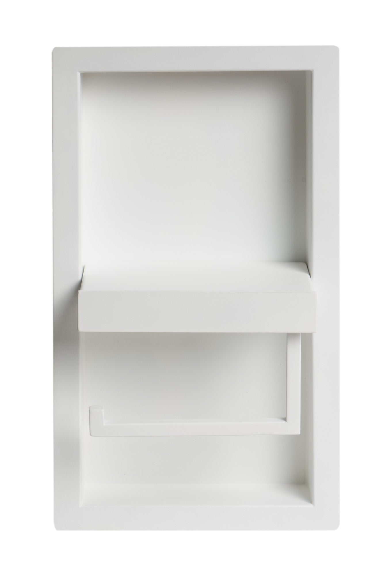 ALFI ABTPNC88-W White Matte Stainless Steel Recessed Toilet Paper Holder Niche