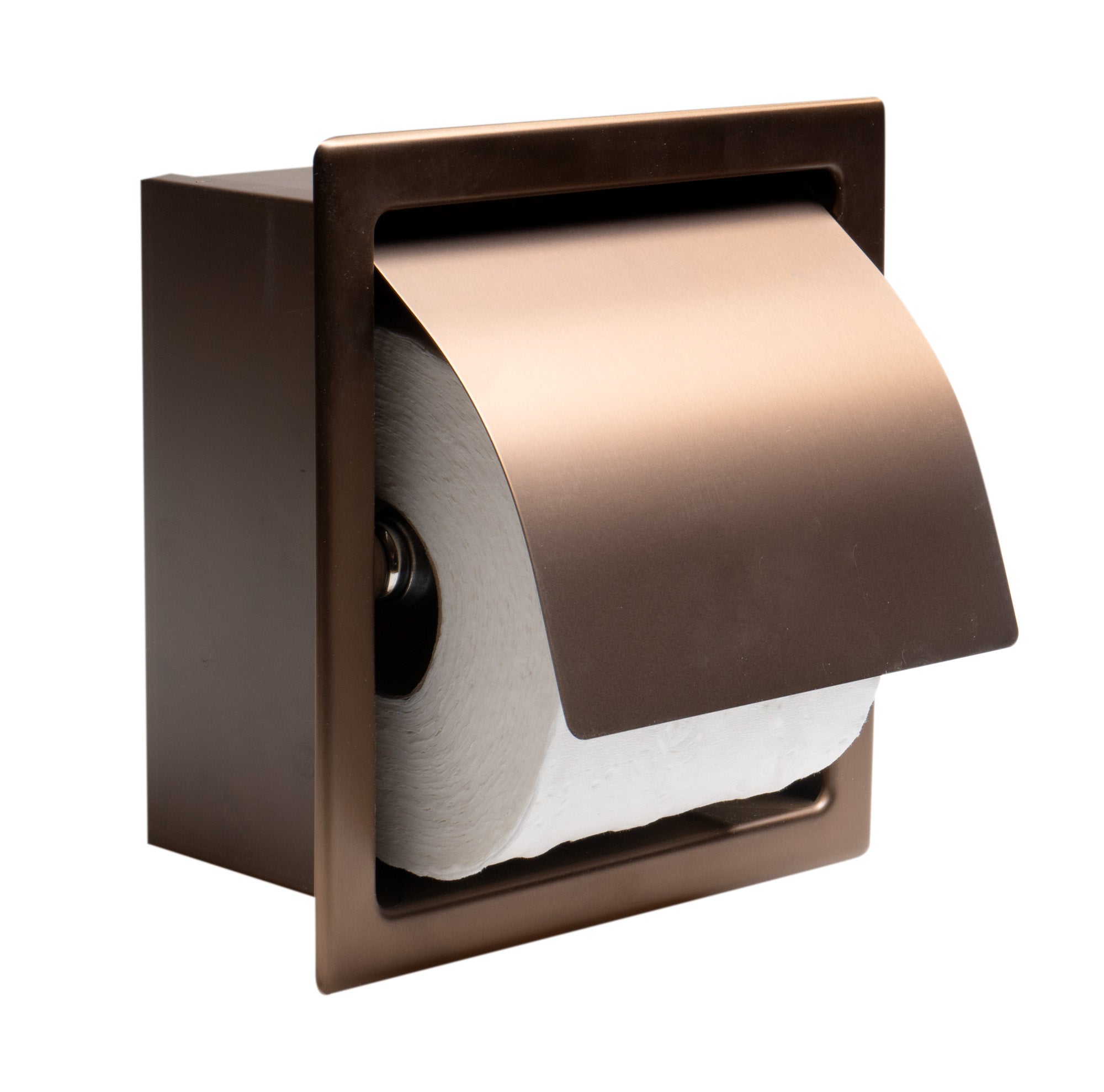 ALFI ABTPP77-BC PVD Brushed Copper Stainless Steel Recessed Toilet Paper Holder with Cover