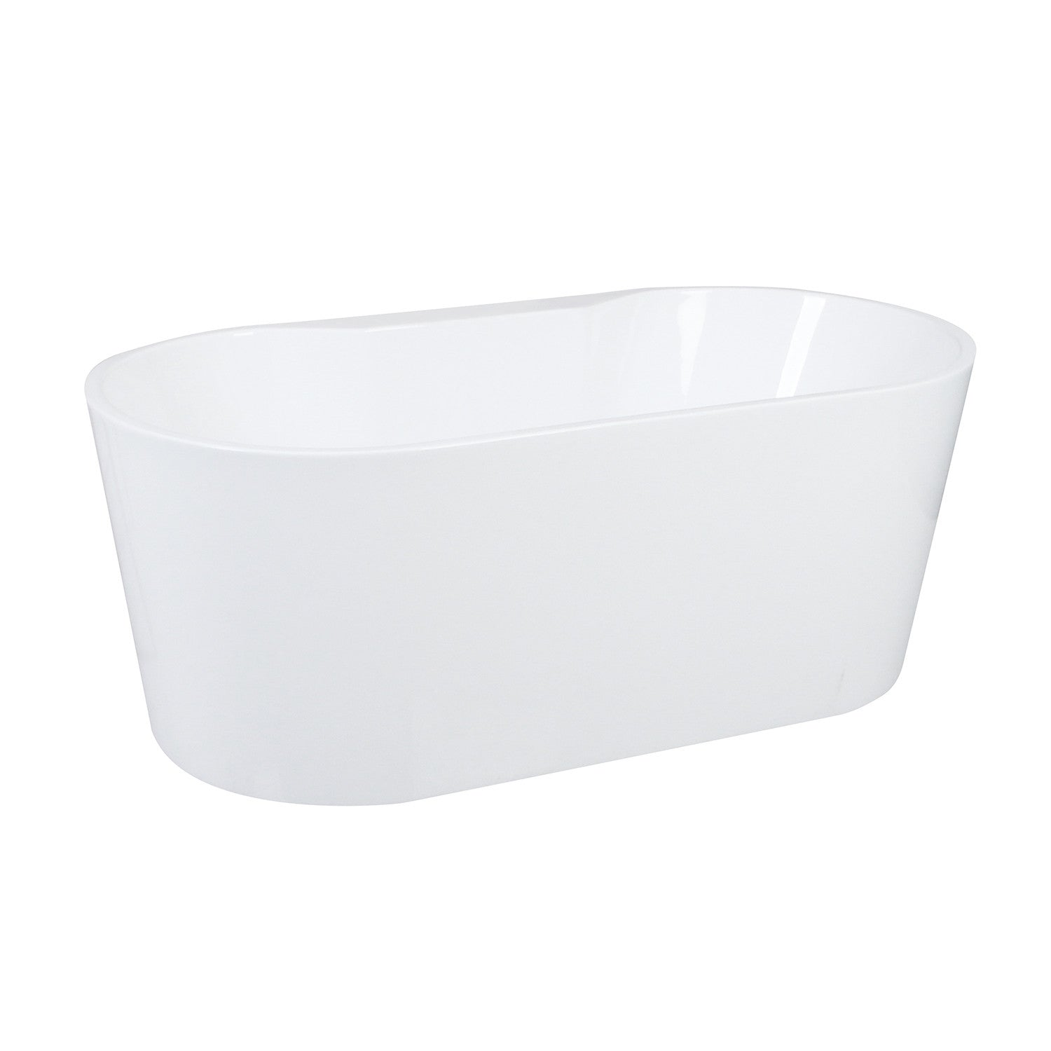 Kingston Brass VTDE593023 59" Acrylic Oval Double Ended Freestanding Tub with Drain, Glossy White