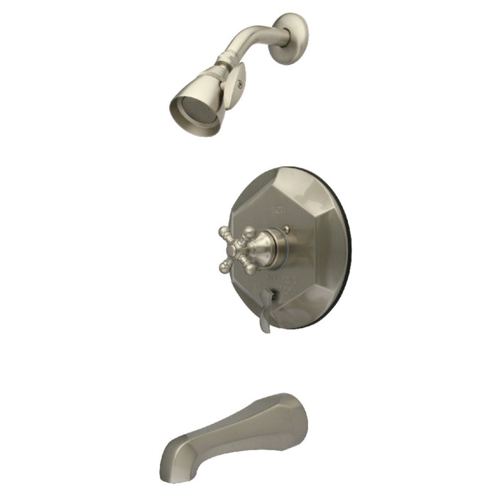 Kingston Brass KB46380BX English Vintage Single-Handle Pressure Balanced Tub and Shower Faucet, Brushed Nickel