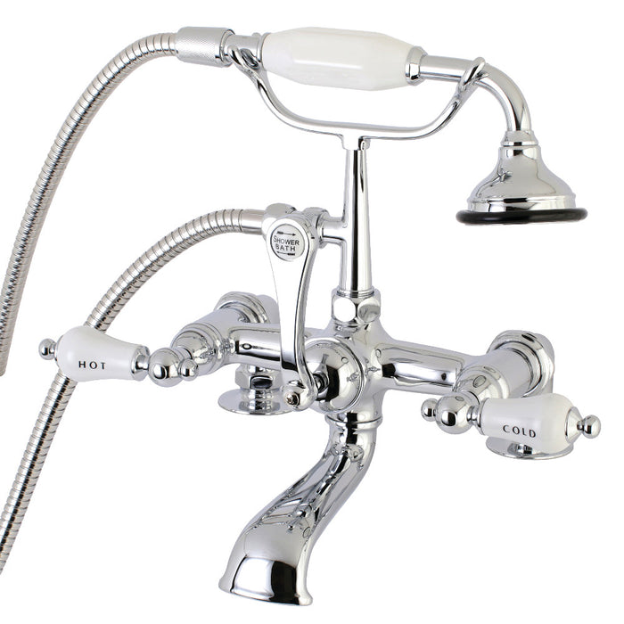 Aqua Vintage AE208T1 Aqua Vintage 7" Center Deck-Mount Clawfoot Tub Faucet with Hand Shower, Polished Chrome