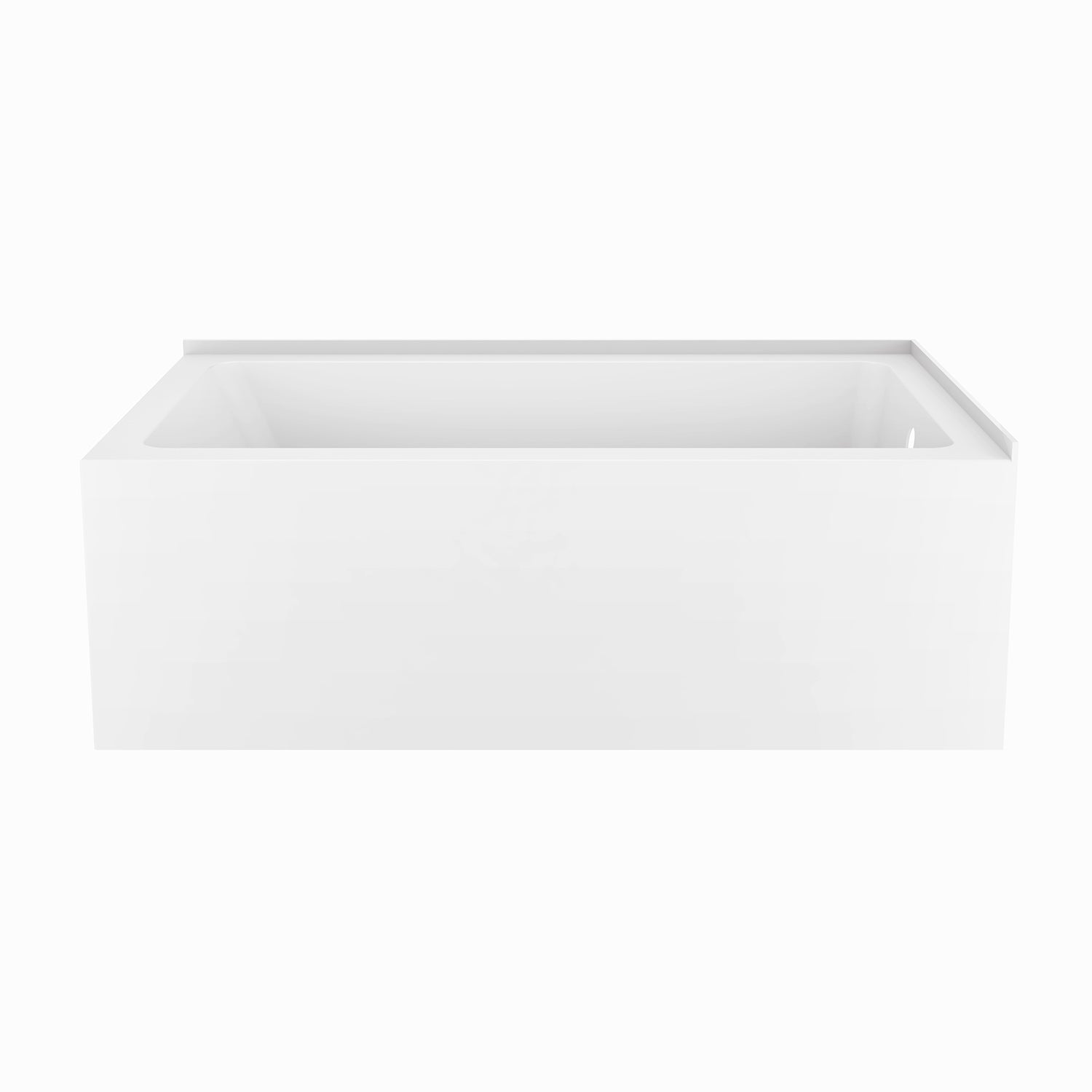Aqua Eden VTAP6032R21TS 60" Acrylic Rectangular 2-Wall Corner Alcove Tub, Right Hand Drain, Glossy White