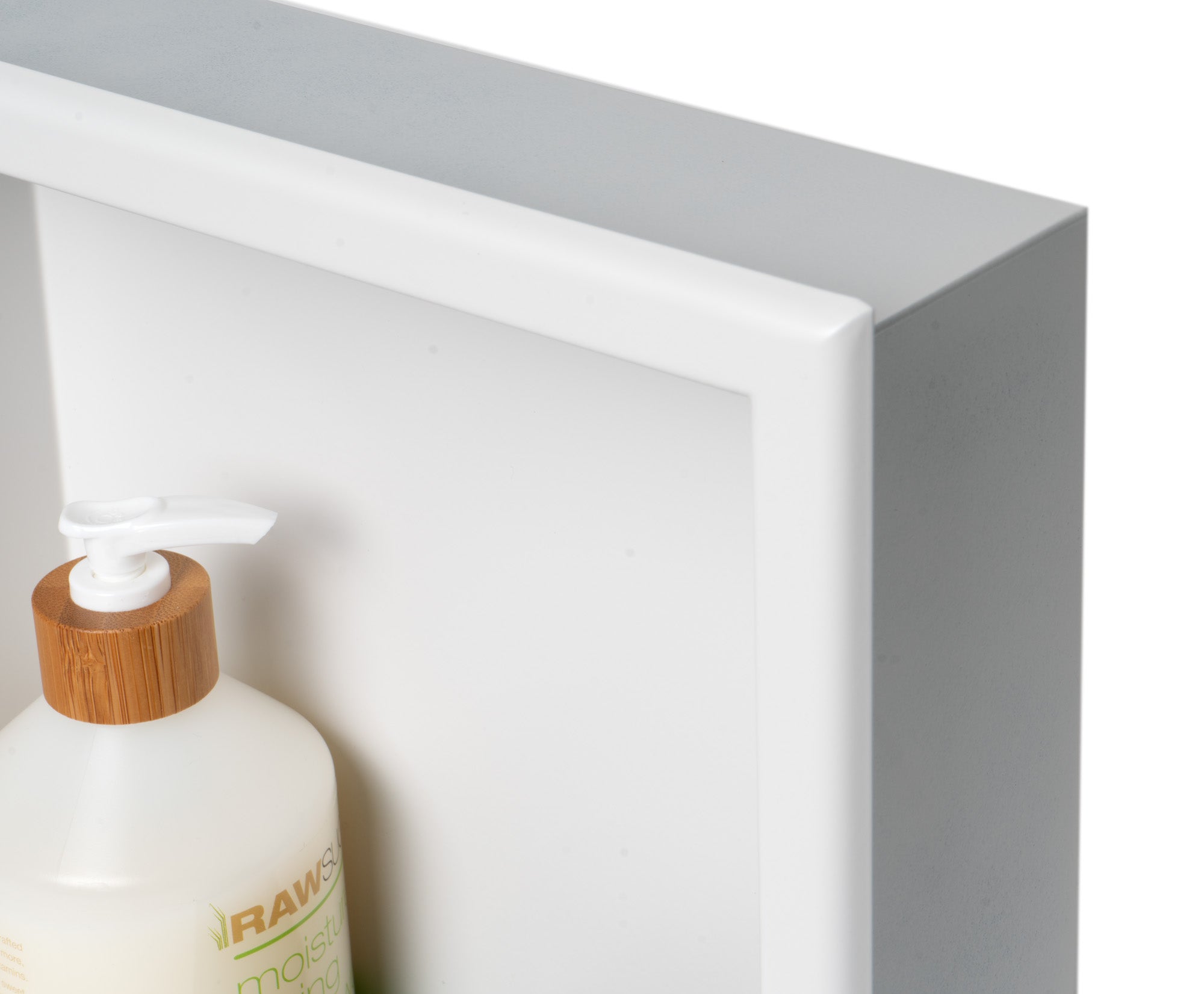 ALFI ABNC1212-W 12" x 12" White Matte Stainless Steel Square Single Shelf Bath Shower Niche